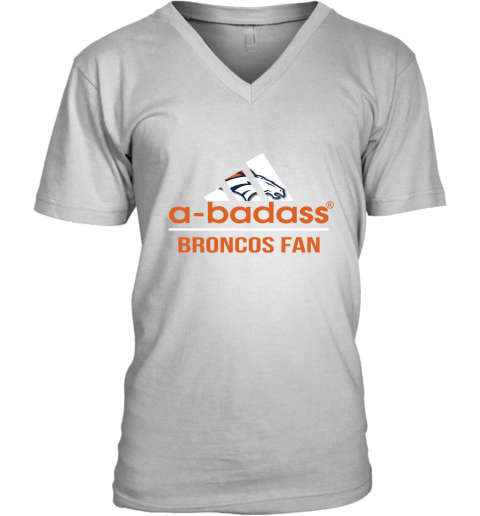 NFL A Badass Denver Broncos Fan Adidas Football Sports V-Neck T-Shirt