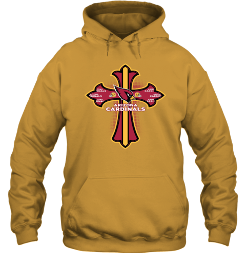 NFL Yellow Crusader Cross Arizona Cardinals Hoodie 8orf nfl yellow crusader cross arizona cardinals hoodie 23 front gold