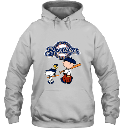 Milwaukee Brewers Let's Play Baseball Together Snoopy MLB Hoodie