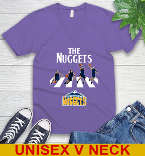NBA Basketball Denver Nuggets The Beatles Rock Band Shirt V-Neck T-Shirt 8