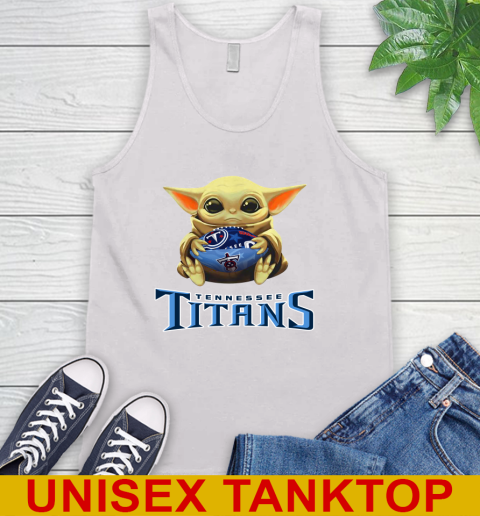NFL Football Tennessee Titans Baby Yoda Star Wars Shirt Tank Top