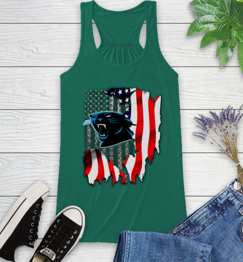 Carolina Panthers NFL Football American Flag Racerback Tank 6