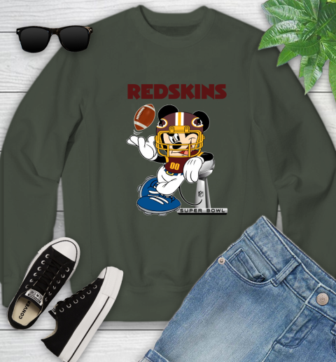 NFL Washington Redskins Mickey Mouse Disney Super Bowl Football T Shirt Youth Sweatshirt 10