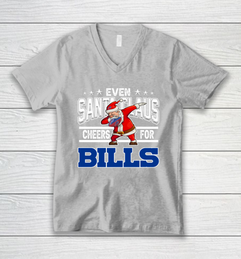 Buffalo Bills Even Santa Claus Cheers For Christmas NFL V-Neck T-Shirt 3