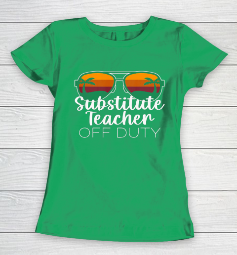 Substitute Teacher of the Deaf Off Duty Sunglasses Sunset Women's T-Shirt 5