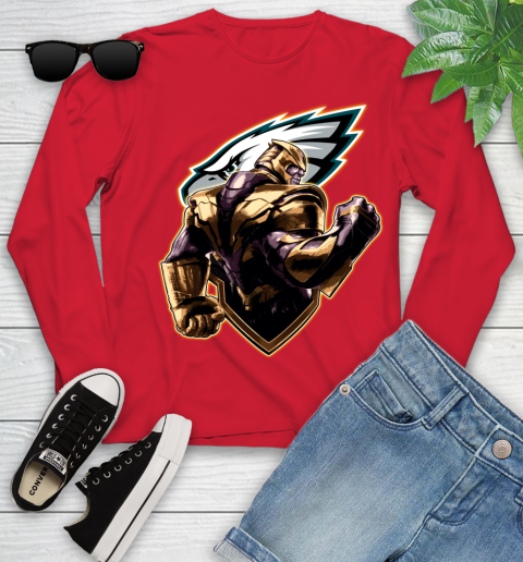 NFL Thanos Avengers Endgame Football Sports Philadelphia Eagles Youth Long Sleeve 11