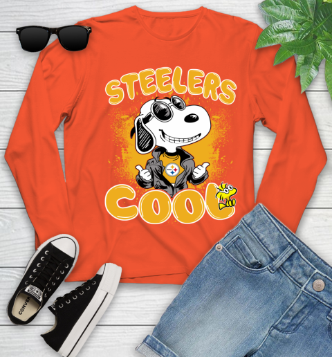 NFL Football Pittsburgh Steelers Cool Snoopy Shirt Youth Long Sleeve 3