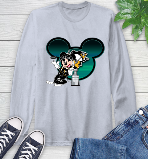 NHL Pittsburgh Penguins Stanley Cup Mickey Mouse Disney Hockey T Shirt Long Sleeve T-Shirt 6