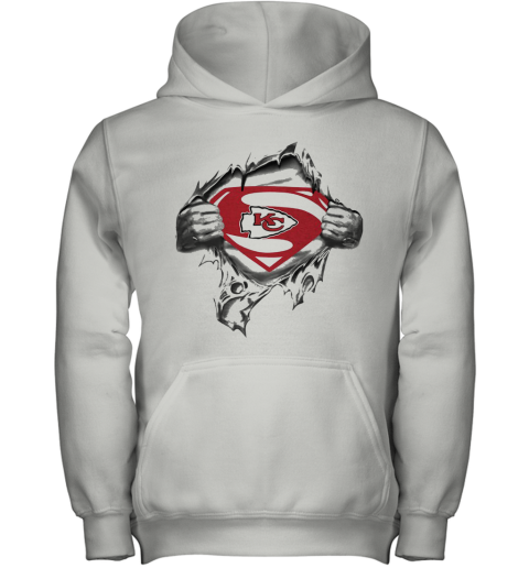 Blood Insides Superman Kansas City Chiefs Youth Hoodie