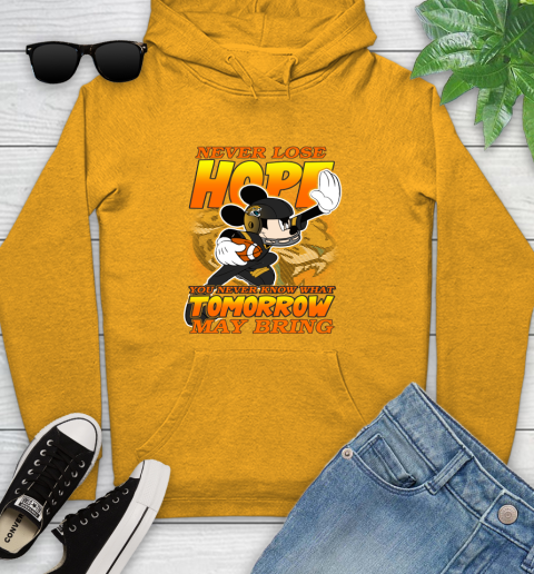 Jacksonville Jaguars NFL Football Mickey Disney Never Lose Hope Youth Hoodie 2