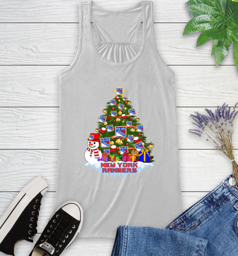 New York Rangers Merry Christmas NHL Hockey Sports Racerback Tank