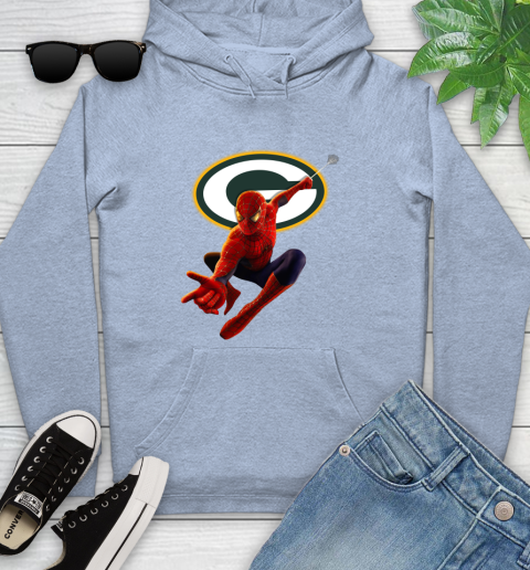 NFL Spider Man Avengers Endgame Football Green Bay Packers Youth Hoodie 10