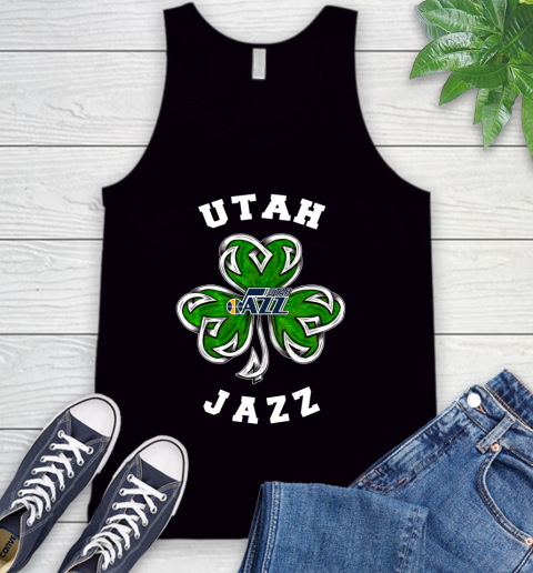 NBA Utah Jazz Three Leaf Clover St Patrick's Day Basketball Sports Tank Top