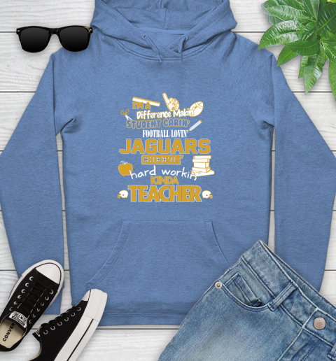 Jacksonville Jaguars NFL I'm A Difference Making Student Caring Football Loving Kinda Teacher Youth Hoodie 13