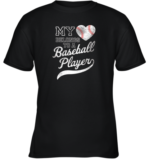 Baseball Player Wife Or Girlfriend Heart Youth T-Shirt