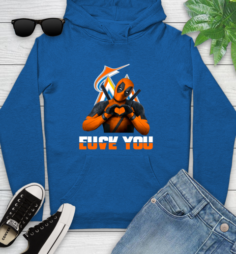 MLB Miami Marlins Deadpool Love You Fuck You Baseball Sports Youth Hoodie 12 MLB Miami Marlins Deadpool Love You Fuck You Baseball Sports Youth Hoodie - Image 12