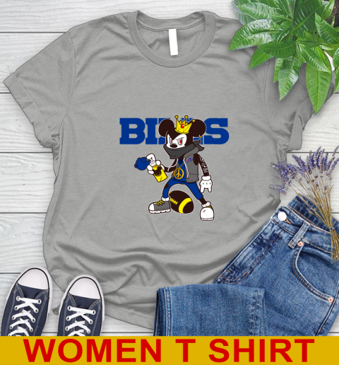Buffalo Bills NFL Football Mickey Peace Sign Sports Women's T-Shirt 11