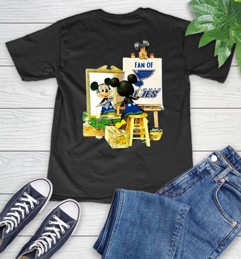 NHL Hockey St.Louis Blues Mickey Drawing Shirt 46