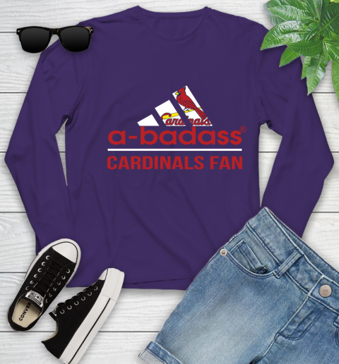 MLB A Badass St.Louis Cardinals Fan Adidas Baseball Sports Youth Long Sleeve 4