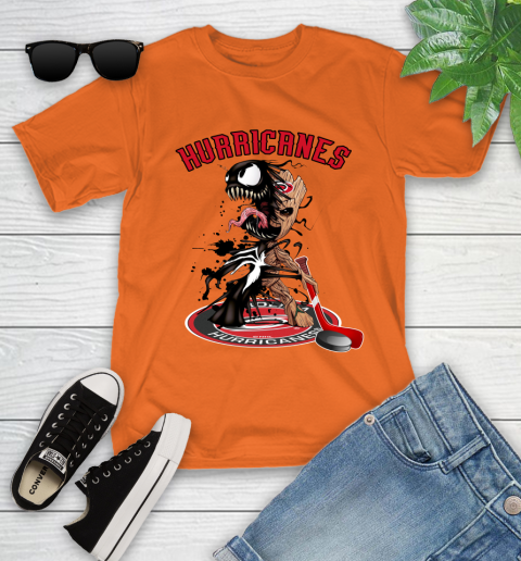 NHL Carolina Hurricanes Hockey Venom Groot Guardians Of The Galaxy Youth T-Shirt 7