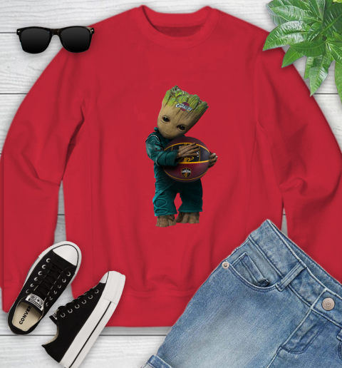 NBA Groot Guardians Of The Galaxy Basketball Sports Cleveland Cavaliers Youth Sweatshirt 9
