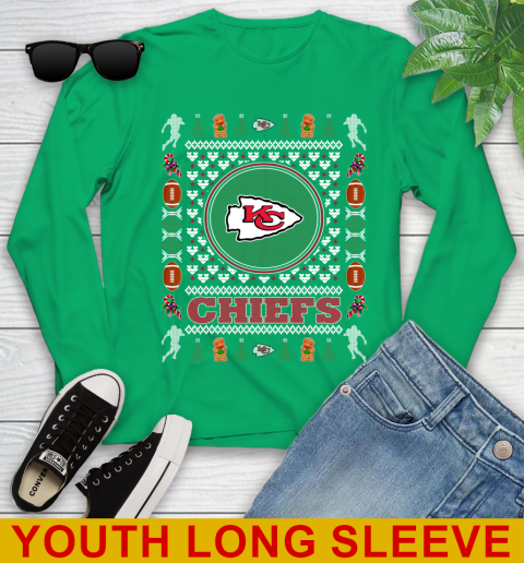 Kansas City Chiefs Merry Christmas NFL Football Loyal Fan Youth Long Sleeve 7