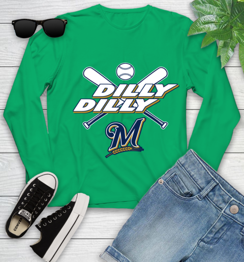 MLB Milwaukee Brewers Dilly Dilly Baseball Sports Youth Long Sleeve 6