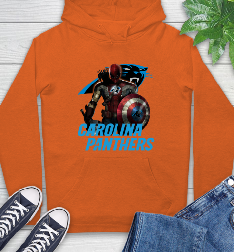 NFL Captain America Thor Spider Man Hawkeye Avengers Endgame Football Carolina Panthers Hoodie 5