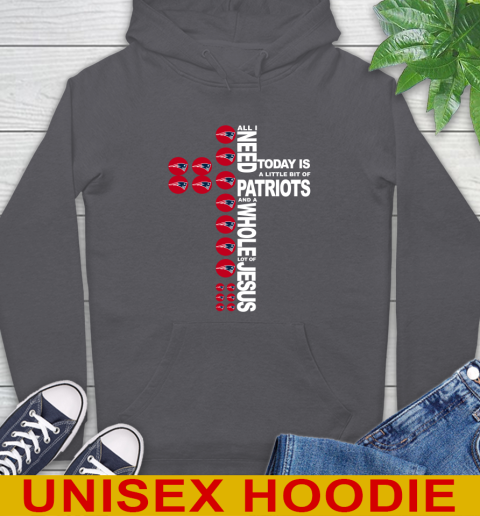 NFL All I Need Today Is A Little Bit Of New England Patriots Cross Shirt Hoodie 7