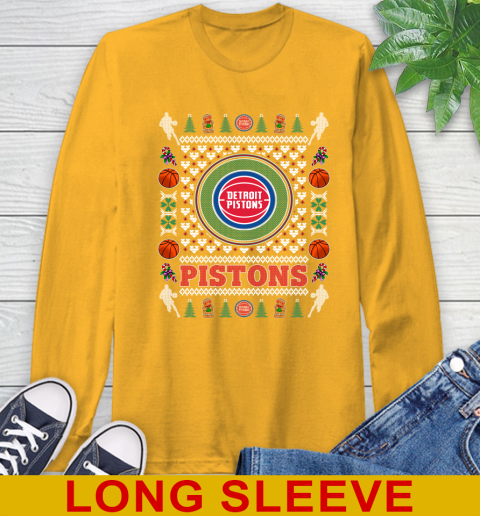 Detroit Pistons Merry Christmas NBA Basketball Loyal Fan Long Sleeve T-Shirt 2