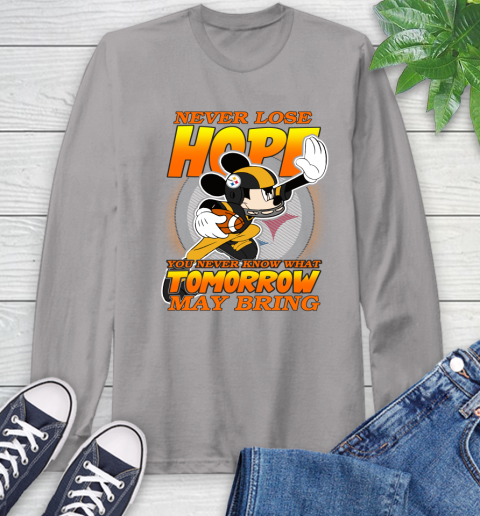 Pittsburgh Steelers NFL Football Mickey Disney Never Lose Hope Long Sleeve T-Shirt 6