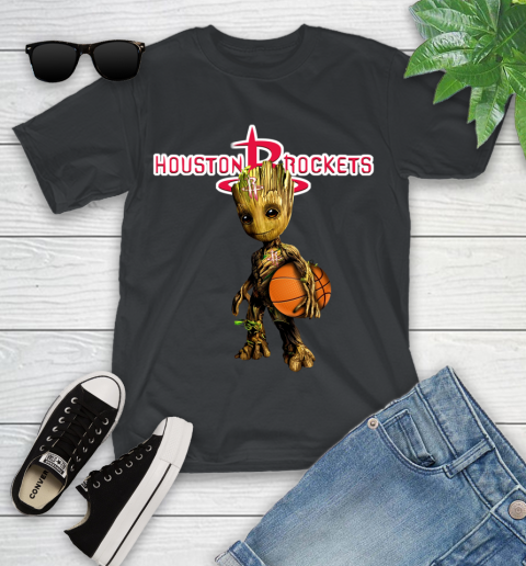 Houston Rockets NBA Basketball Groot Marvel Guardians Of The Galaxy Youth T-Shirt 2