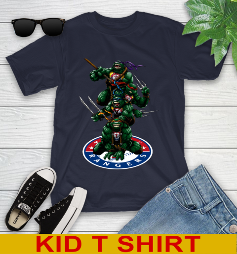 MLB Baseball Texas Rangers Teenage Mutant Ninja Turtles Shirt Youth T-Shirt 3