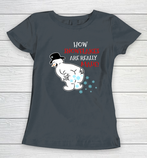 Funny Snowman How Snowflake Are Really Made Christmas Cutome Women's T-Shirt 3