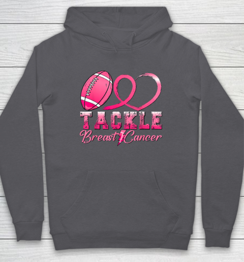 Tackle Breast Cancer Awareness Football Pink Ribbon Hoodie Tee