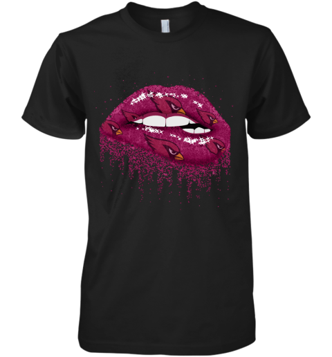 Biting Glossy Lips Sexy Arizona Cardinals NFL Football Premium Men's T-Shirt