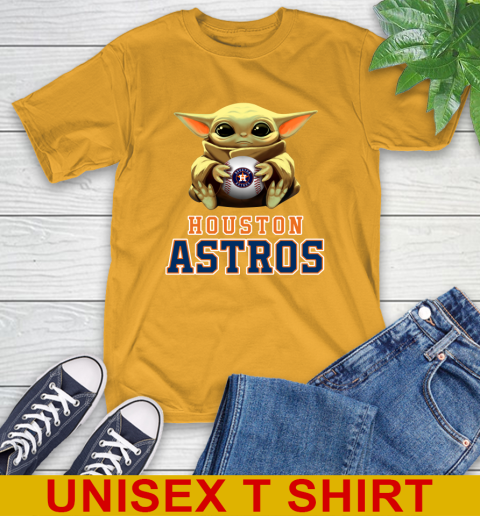MLB Baseball Houston Astros Star Wars Baby Yoda Shirt 3
