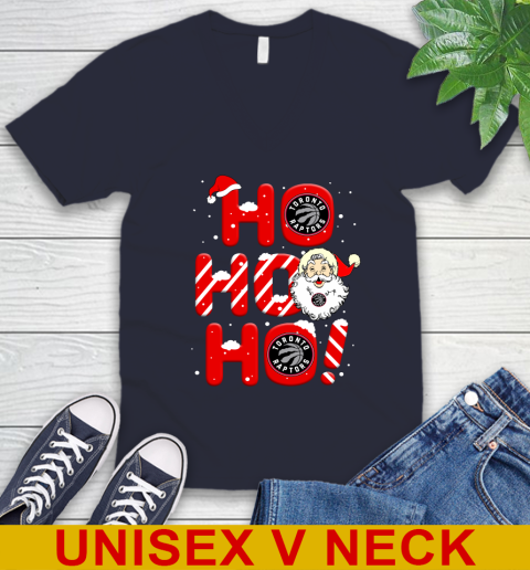 Toronto Raptors NBA Basketball Ho Ho Ho Santa Claus Merry Christmas Shirt V-Neck T-Shirt 2