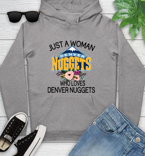 NBA Just A Woman Who Loves Denver Nuggets Basketball Sports Youth Hoodie 4