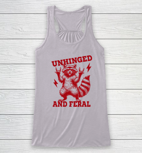 Unhinged And Feral Raccoon Racerback Tank 2