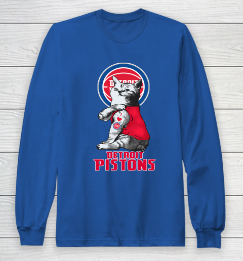 NBA Basketball My Cat Loves Detroit Pistons Long Sleeve T-Shirt 7 NBA Basketball My Cat Loves Detroit Pistons Long Sleeve T-Shirt - Image 7