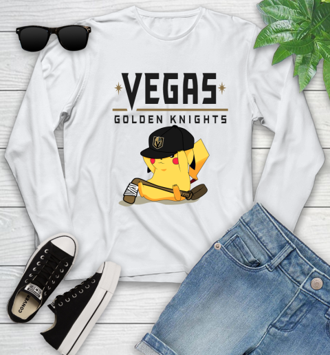 NHL Pikachu Hockey Sports Vegas Golden Knights Youth Long Sleeve
