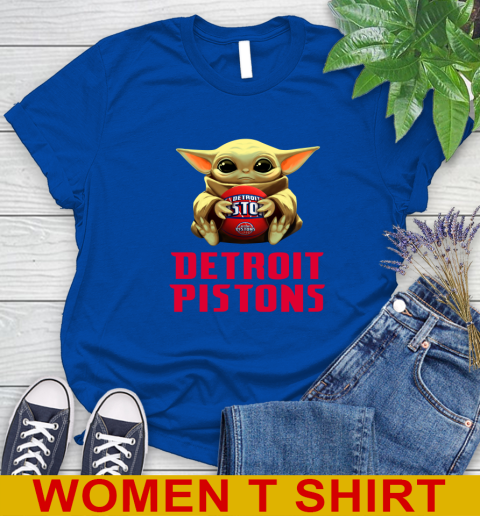 NBA Basketball Detroit Pistons Star Wars Baby Yoda Shirt 97