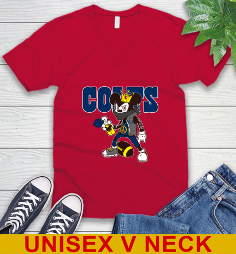 Indianapolis Colts NFL Football Mickey Peace Sign Sports V-Neck T-Shirt 7