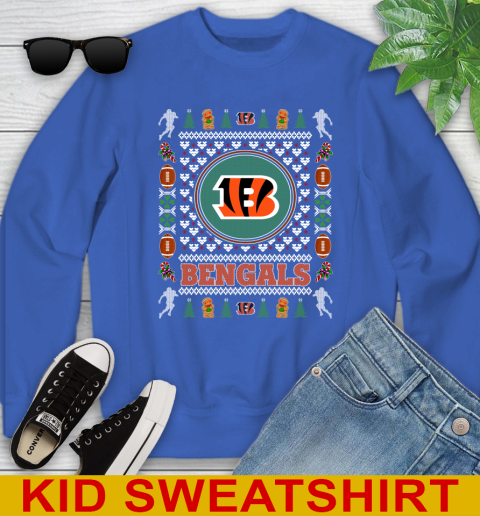 Cincinnati Bengals Merry Christmas NFL Football Loyal Fan Youth Sweatshirt 6