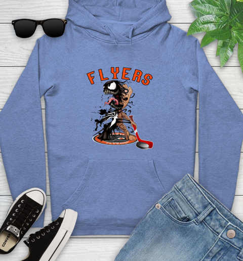 NHL Philadelphia Flyers Hockey Venom Groot Guardians Of The Galaxy Youth Hoodie 12