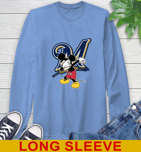 Milwaukee Brewers MLB Baseball Dabbing Mickey Disney Sports Long Sleeve T-Shirt 12 Milwaukee Brewers MLB Baseball Dabbing Mickey Disney Sports Long Sleeve T-Shirt - Image 12