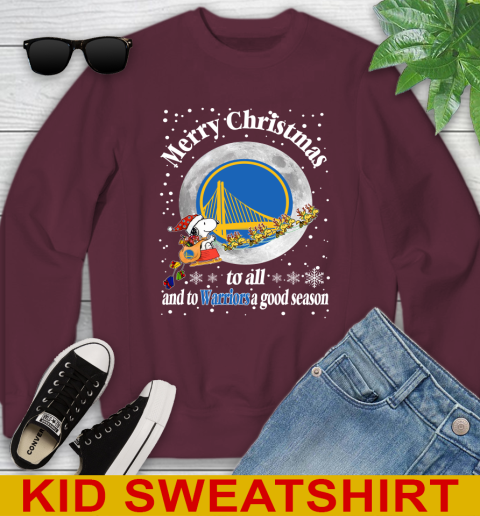 Golden State Warriors Merry Christmas To All And To Warriors A Good Season NBA Basketball Sports Youth Sweatshirt 4