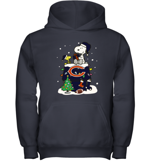 A Happy Christmas With Chicago Bears Snoopy Youth Hoodie