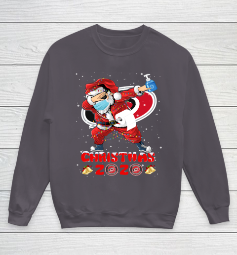 Carolina Hurricanes Funny Santa Claus Dabbing Christmas 2020 NHL Youth Sweatshirt 5